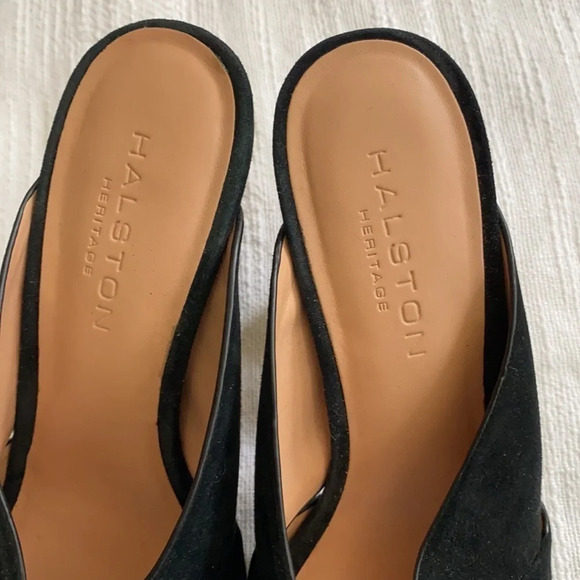 •Halston Heritage• Black Suede Sandals, EEEUC - Picture 5 of 9